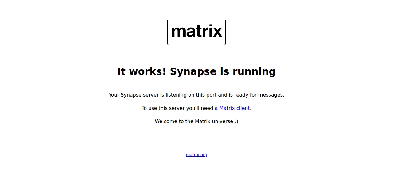 The Synapse It works page at the server's address